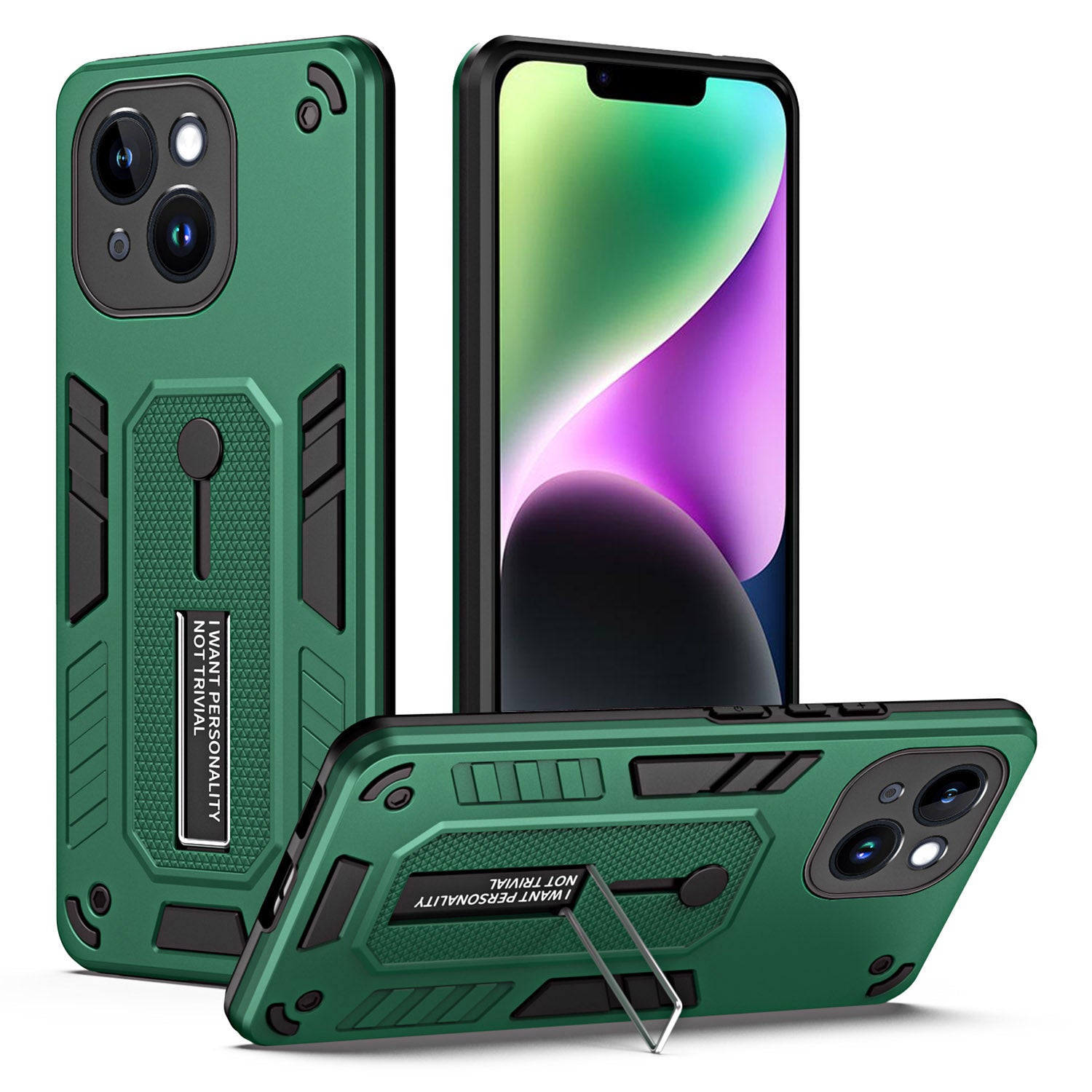 Ochranný kryt TPU pro iPhone 14 PC Skrytý stojánek odolný proti pádu Ochranný kryt TPU pro iPhone 14 PC Skrytý stojánek odolný proti pádu